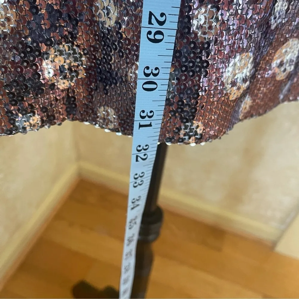 Betsey Johnson Skull Sequin Tank Dress Raceback Sz M Shiny Mini RARE grunge - Image 9