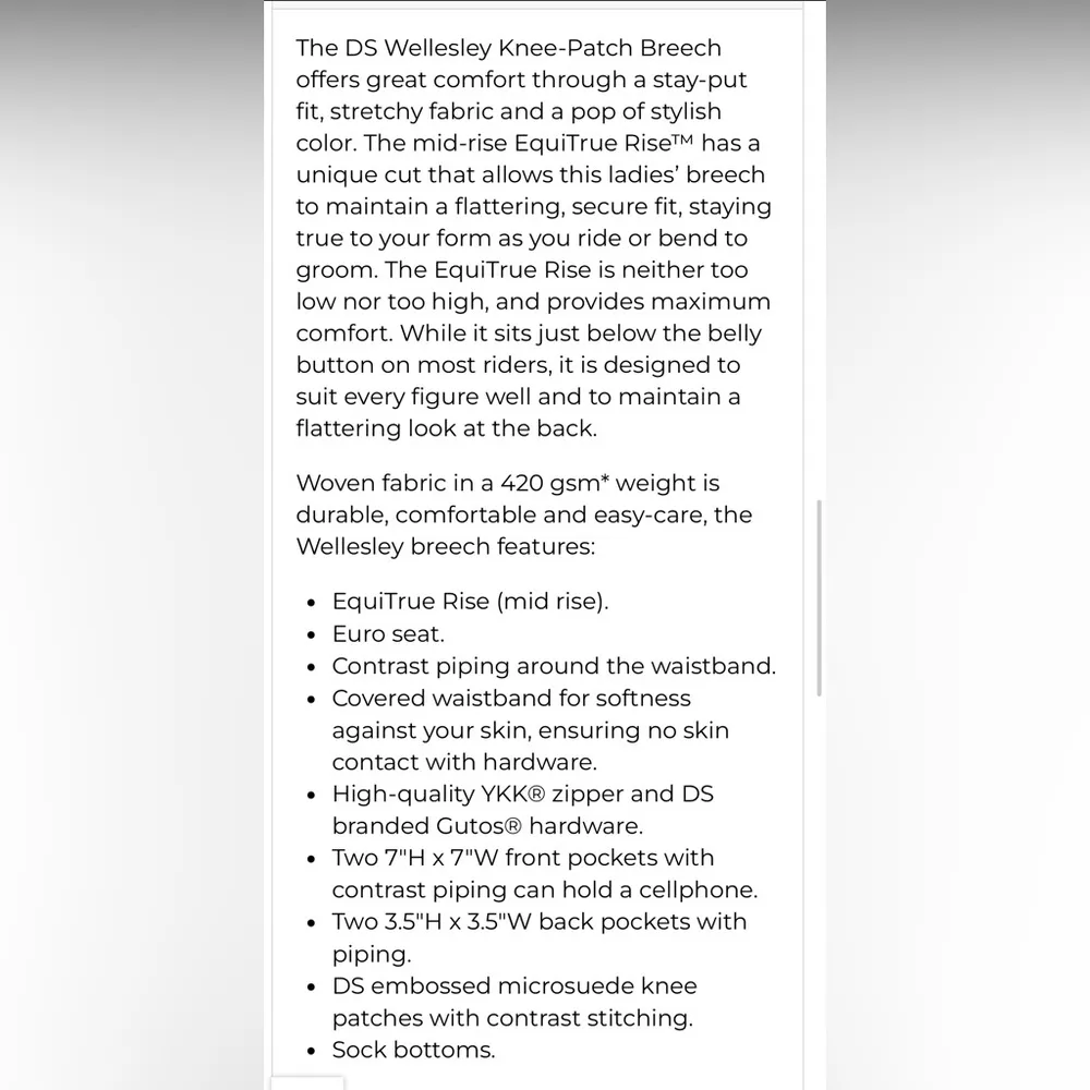 Dover Saddlery Wellesley knee patch Breech 26 Black - Image 9