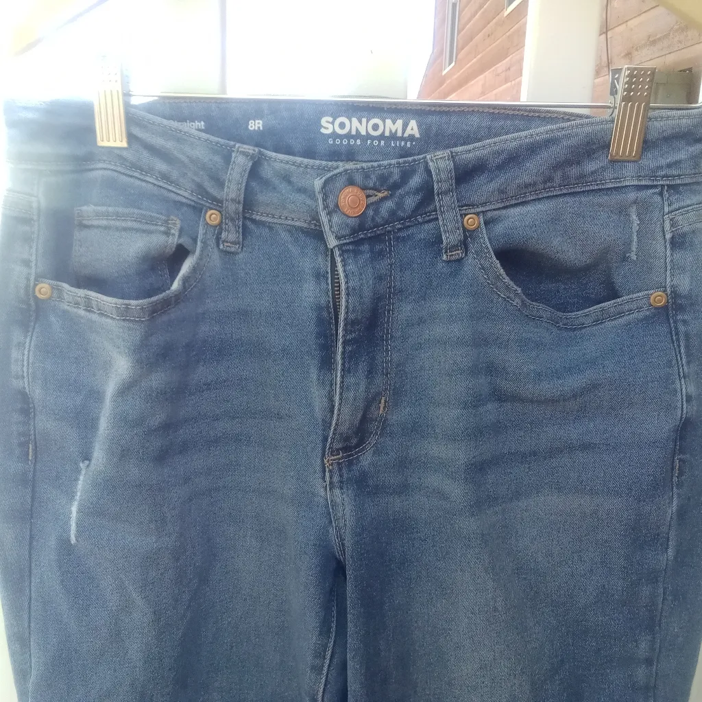 Sonoma Women's Straight Leg Jeans - Blue 8R - Image 2