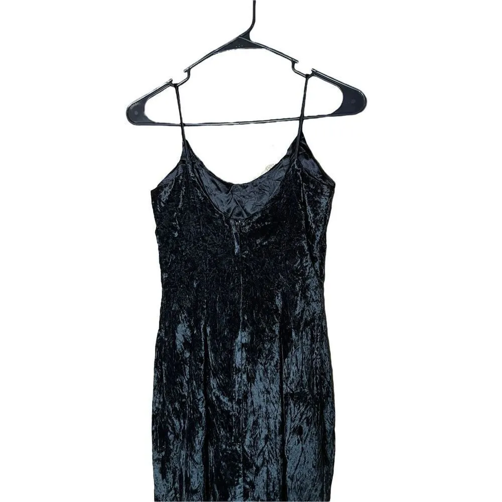 Vintage Jessica McClintock Gunne Sax Black Crushed Velvet Maxi Dress Size 3/4‎ - Image 8