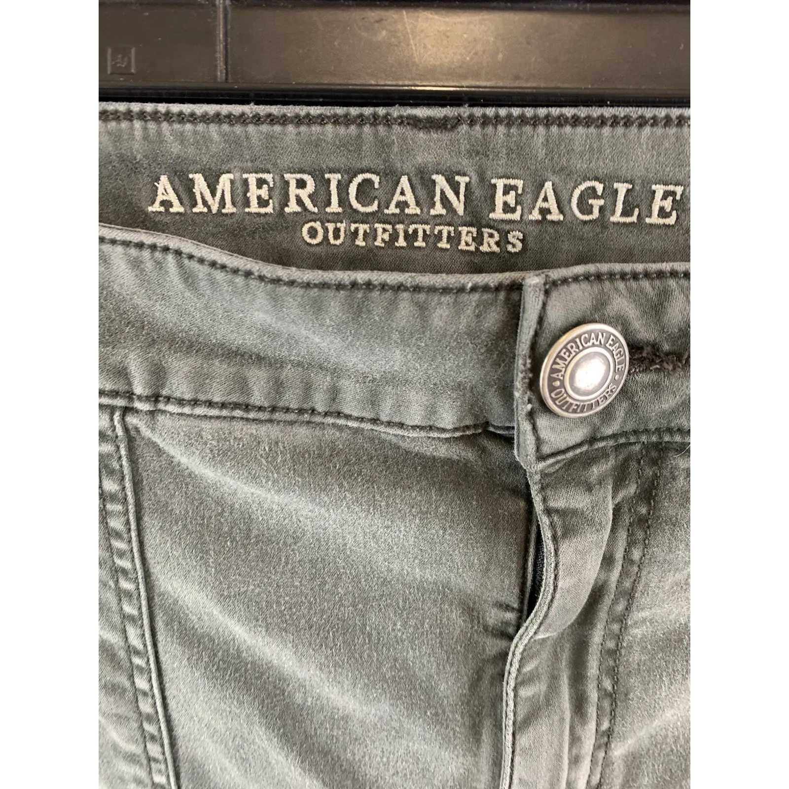 American Eagle Women’s Jeggings Moto Army Green Grunge Size 18 - Image 2