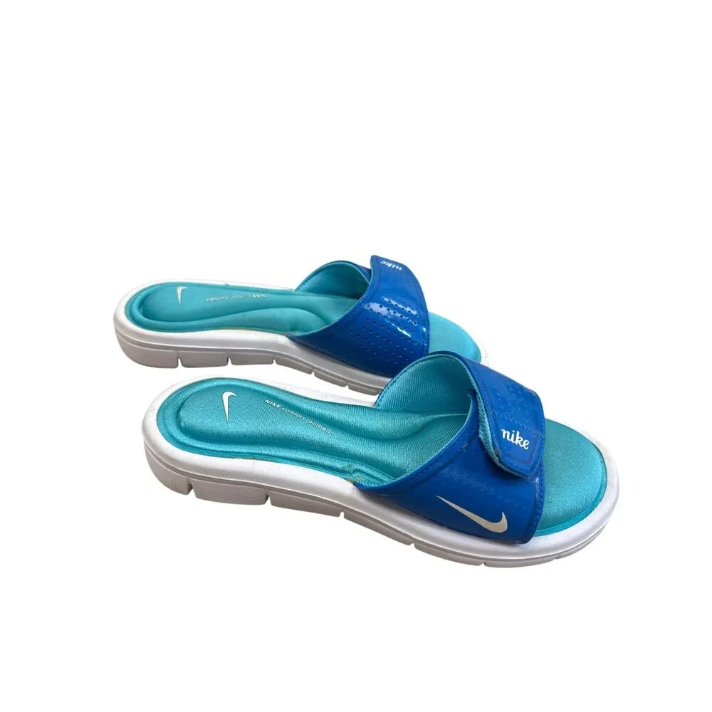 Nike Womens Blue/Green Slide-On Sandals Shoes Size 6 SKU 8284 - Image 4