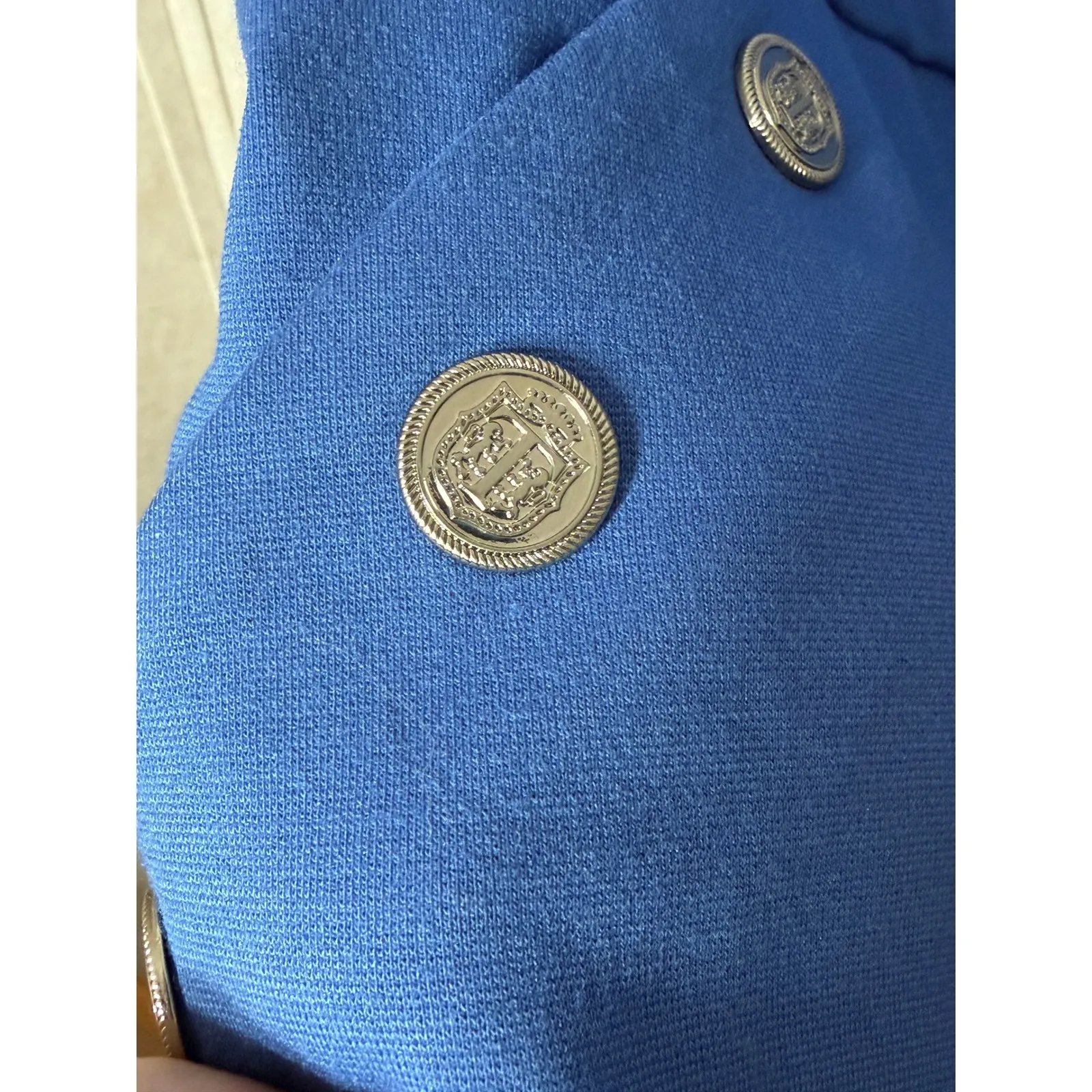 Talbots Women Blue V Neck Sleeveless Button Detail Sheath Dress Size 14 Career - Image 4