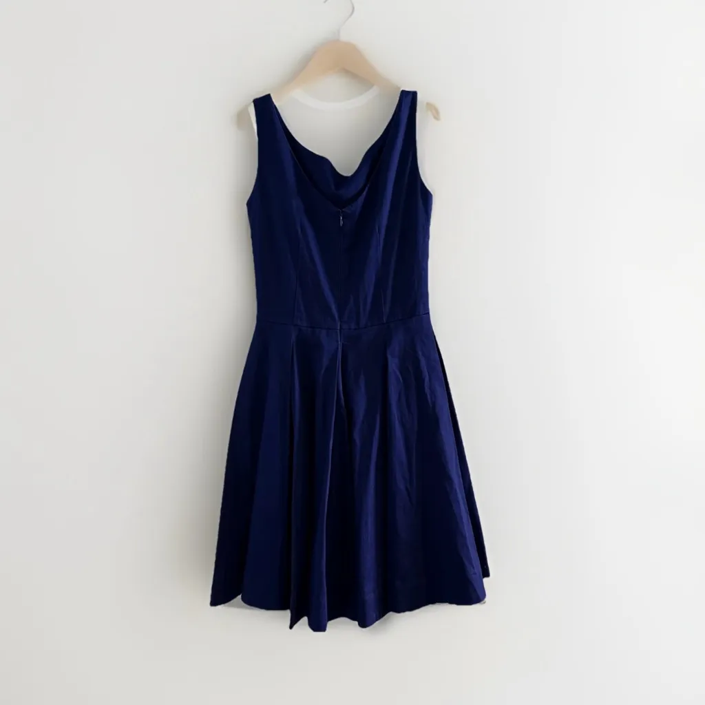 Trashy Diva Audrey Dress 1950's Navy Blue print XS 2 Fit & Flare‎ Swing - Image 6