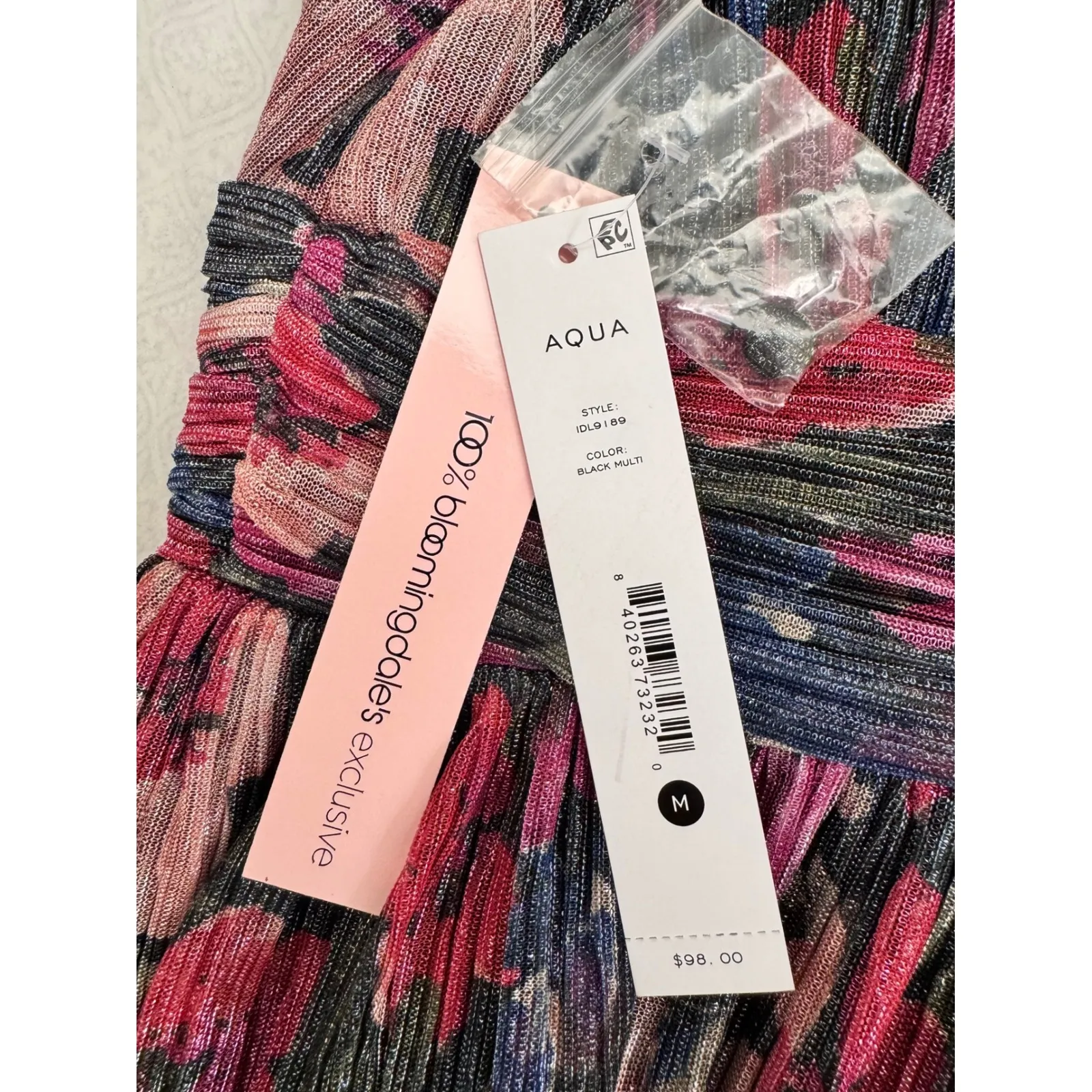 Aqua Floral Print Long Sleeve Mini Dress‎ Party Cocktail - Image 8