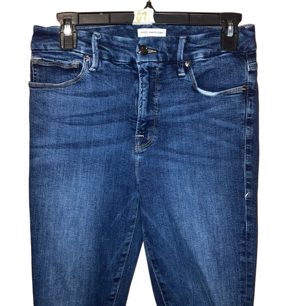 Good American High Rise Dark Wash Non Ripped Skinny Jeans 6/28 #760 - Image 2