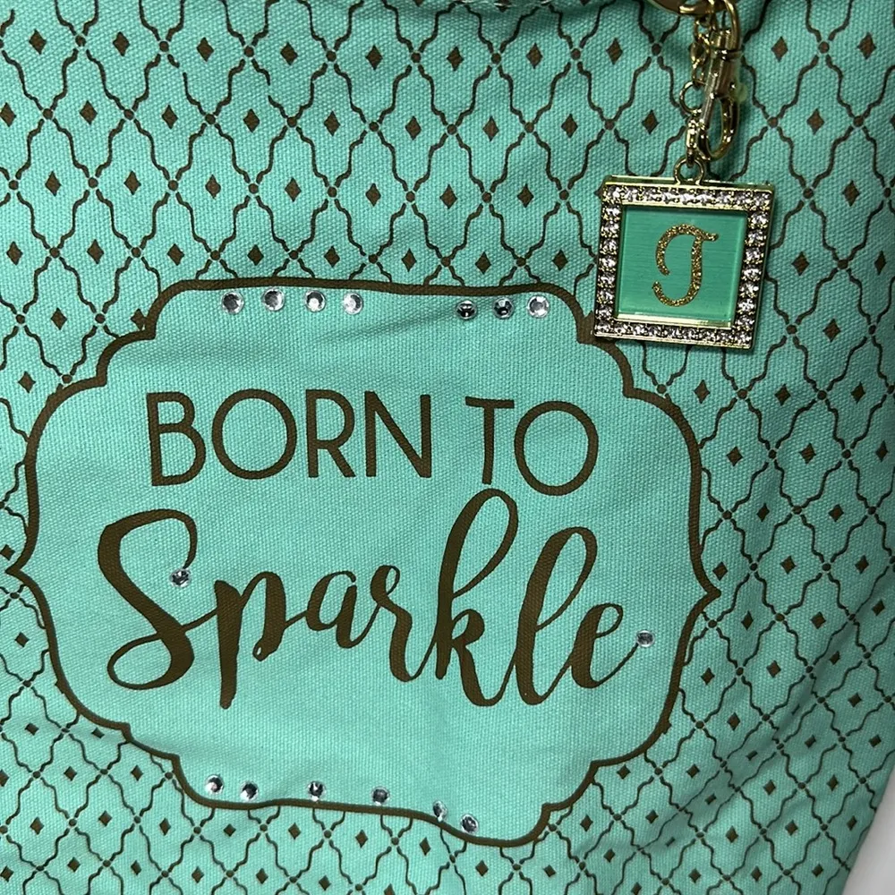 Born to Sparkle Tote Bag Blue - Image 4