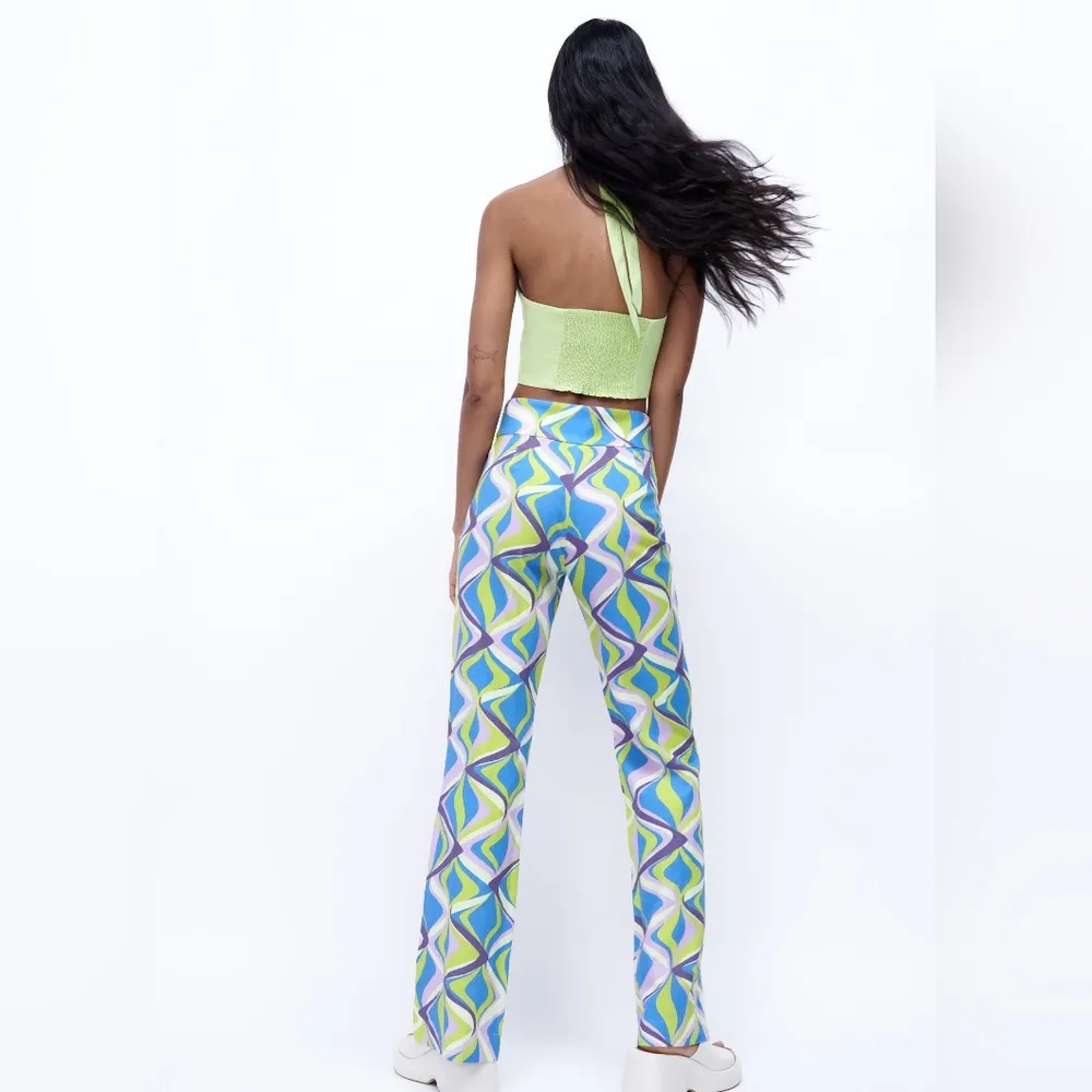 ZARA  PRINTED FLARED PANTS - Image 2