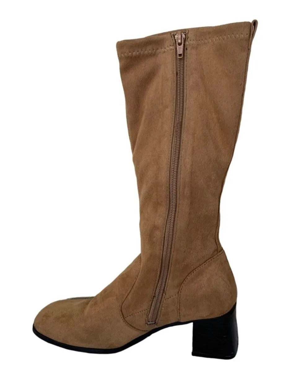 Fanfares suede Square Toe heel boots Brown Size 6 - Image 2