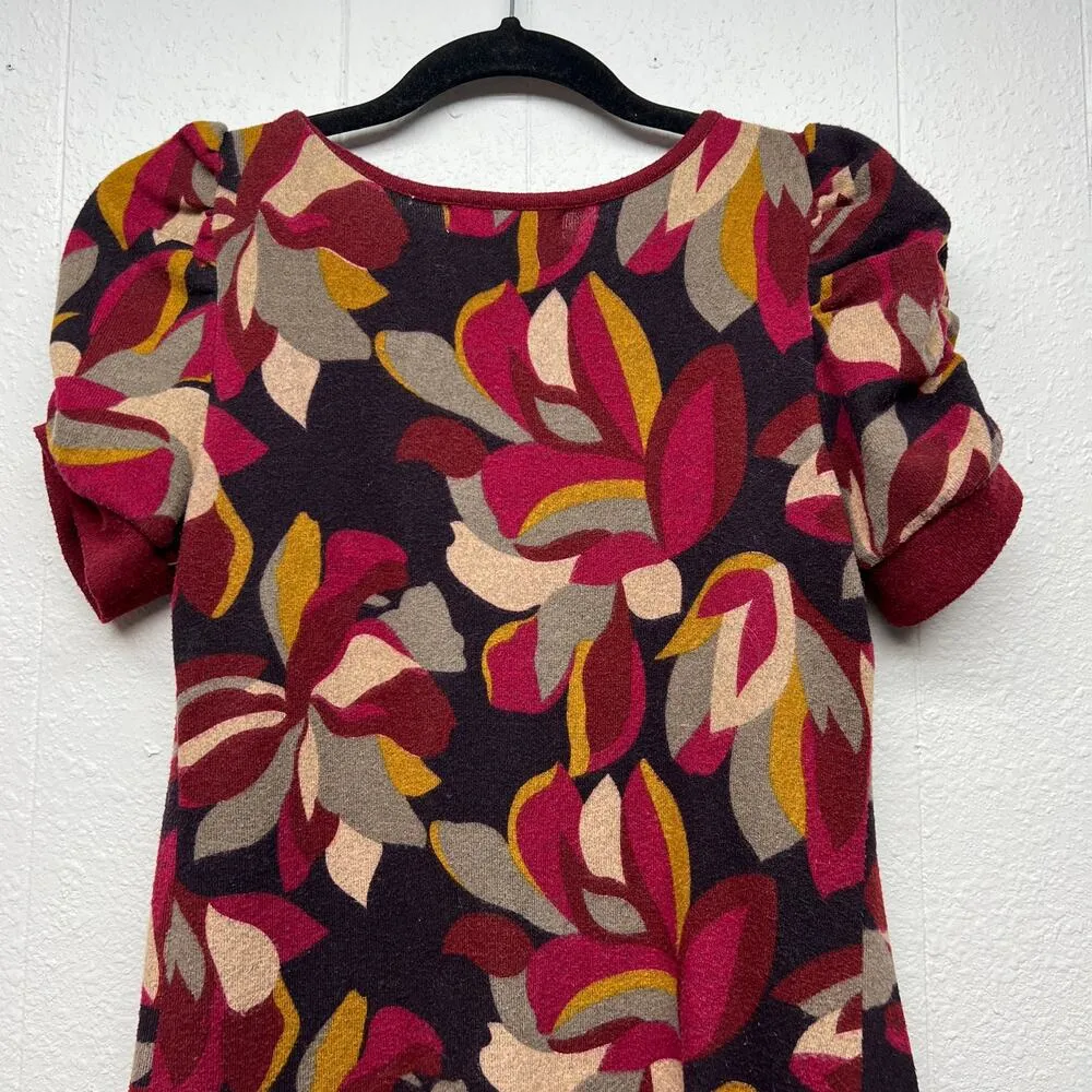 Vintage Younique Babydoll Sweater Top Womens S Floral Y2K Puff Sleeve Fairy Boho Red - Image 6