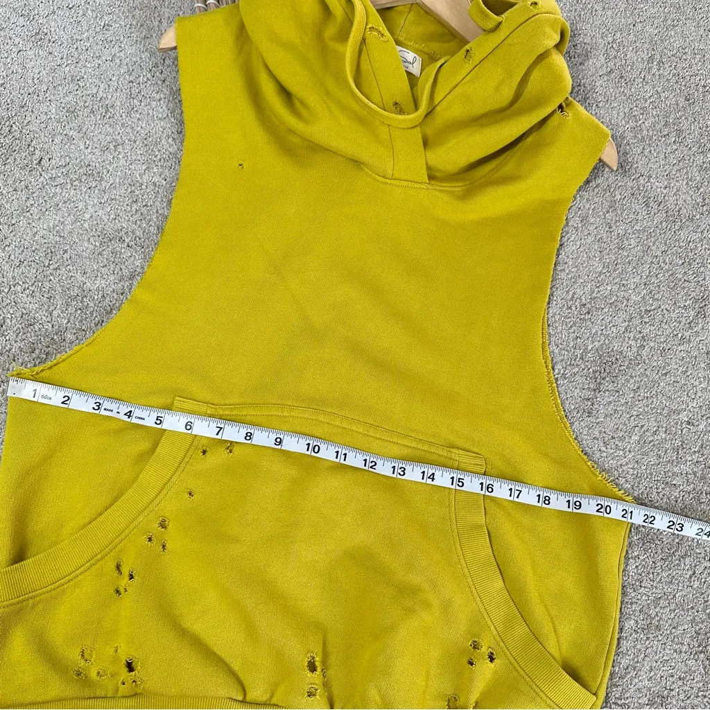 Niyama Sol Women’s Sleeveless Destroyed Hoodie in Chartreuse Yellow XL - Image 12