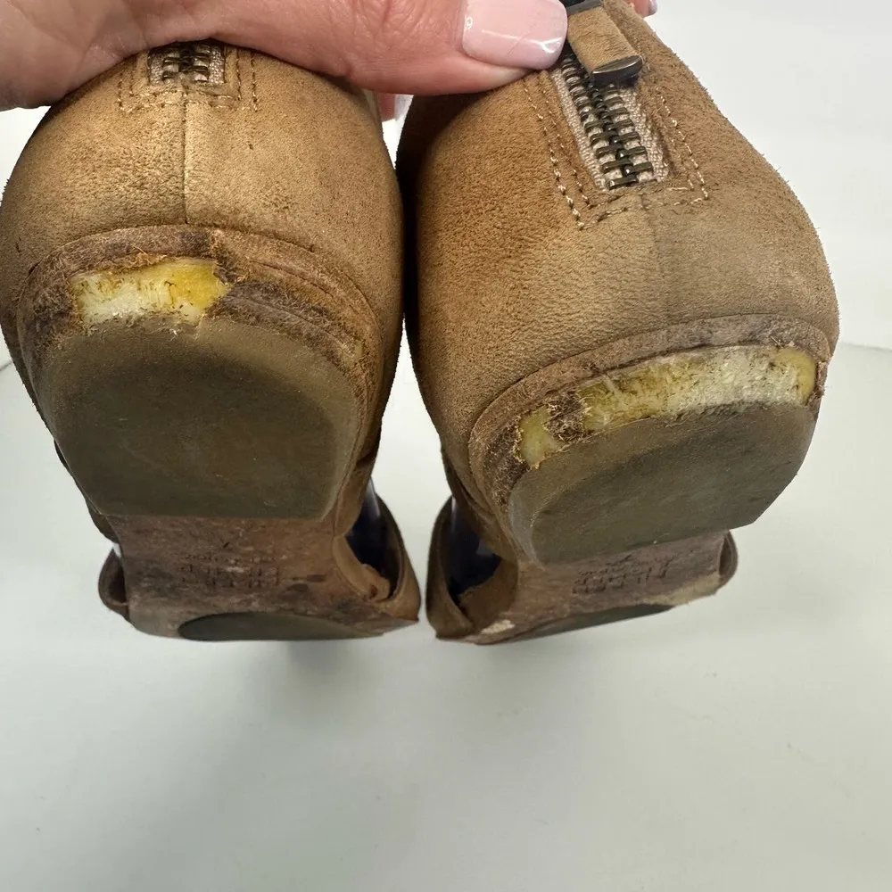 Eileen Fisher Womens size 7 Sienna Suede Leather Hall Flat Shoe Tan Mary Jane - Image 6