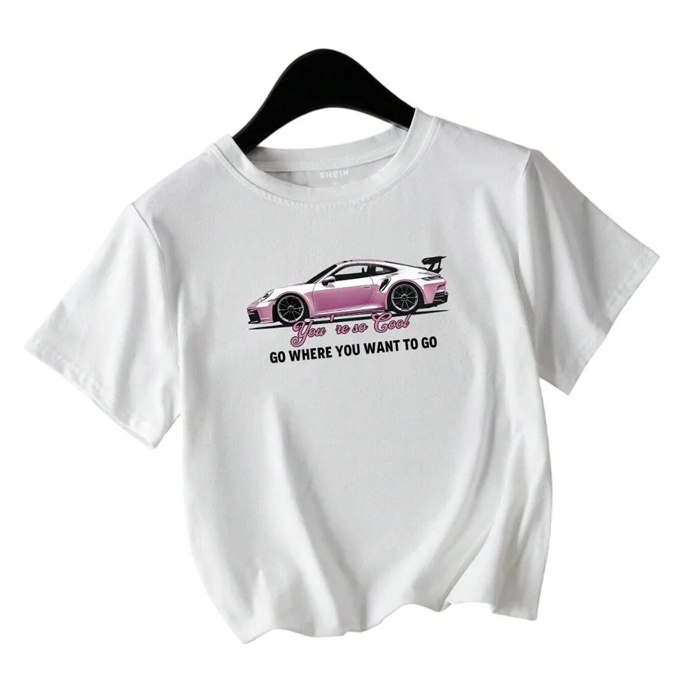 You're So Cool Car Graphic T-Shirt in White, Size 3XL​ - Image 2