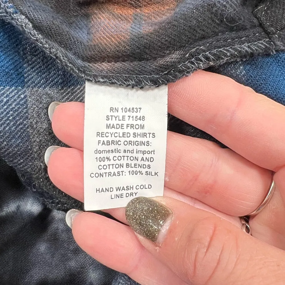 Patchwork Flannel Dress M Black Size M - Image 13