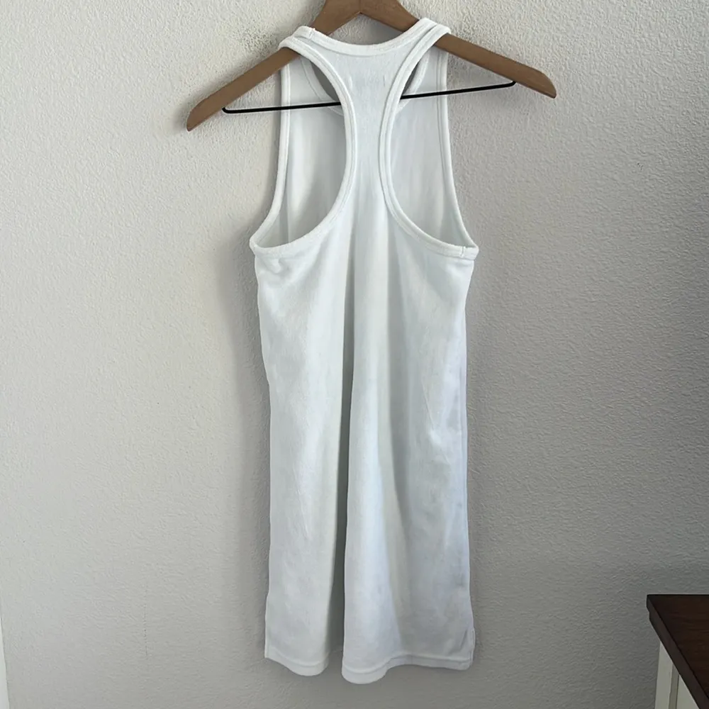 Aritzia TNA Racerback Tank Dress Terry Cloth White XS - Image 2