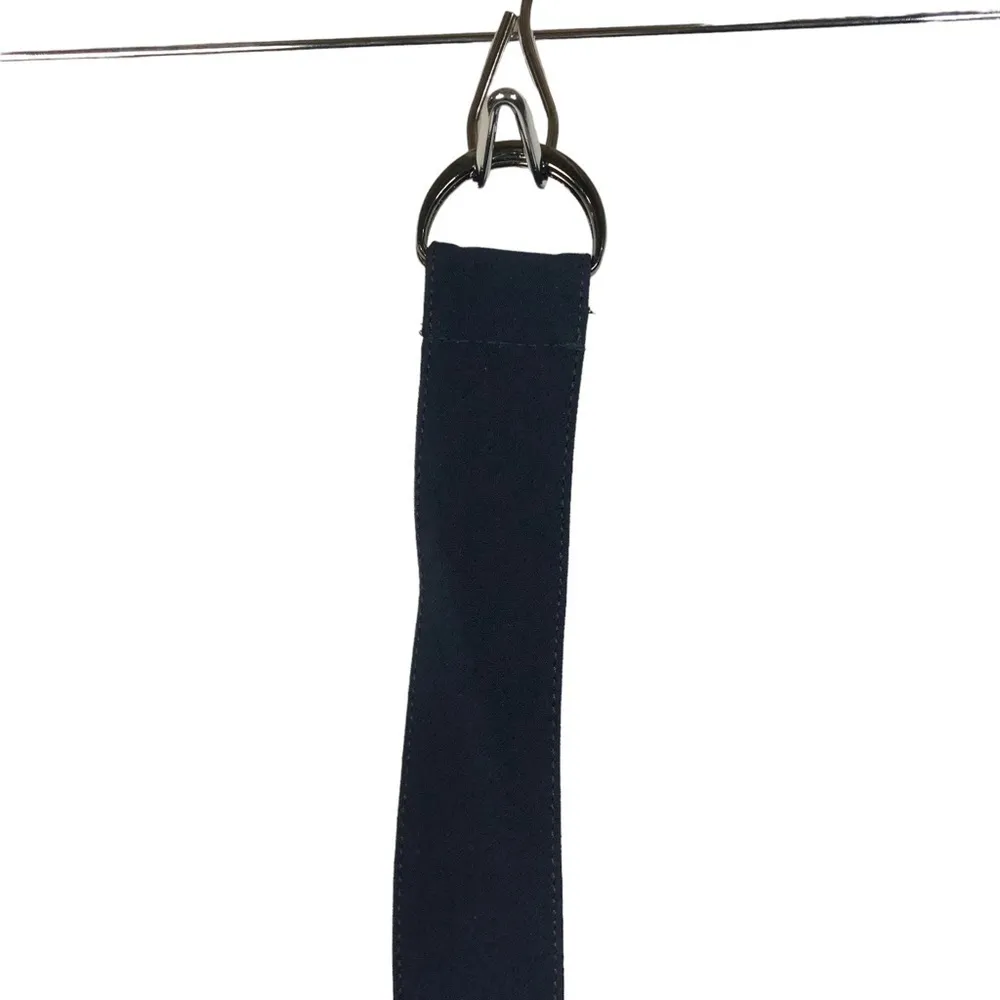 Boutique Navy Blue Fabric Circle Clasp Belt 4 - Image 2