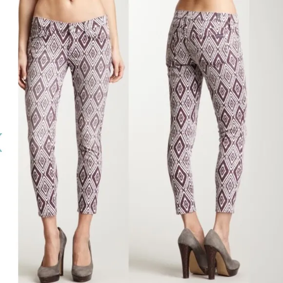 7 FAM Skinny Diamond Print Crop Jeans 27 - Image 2