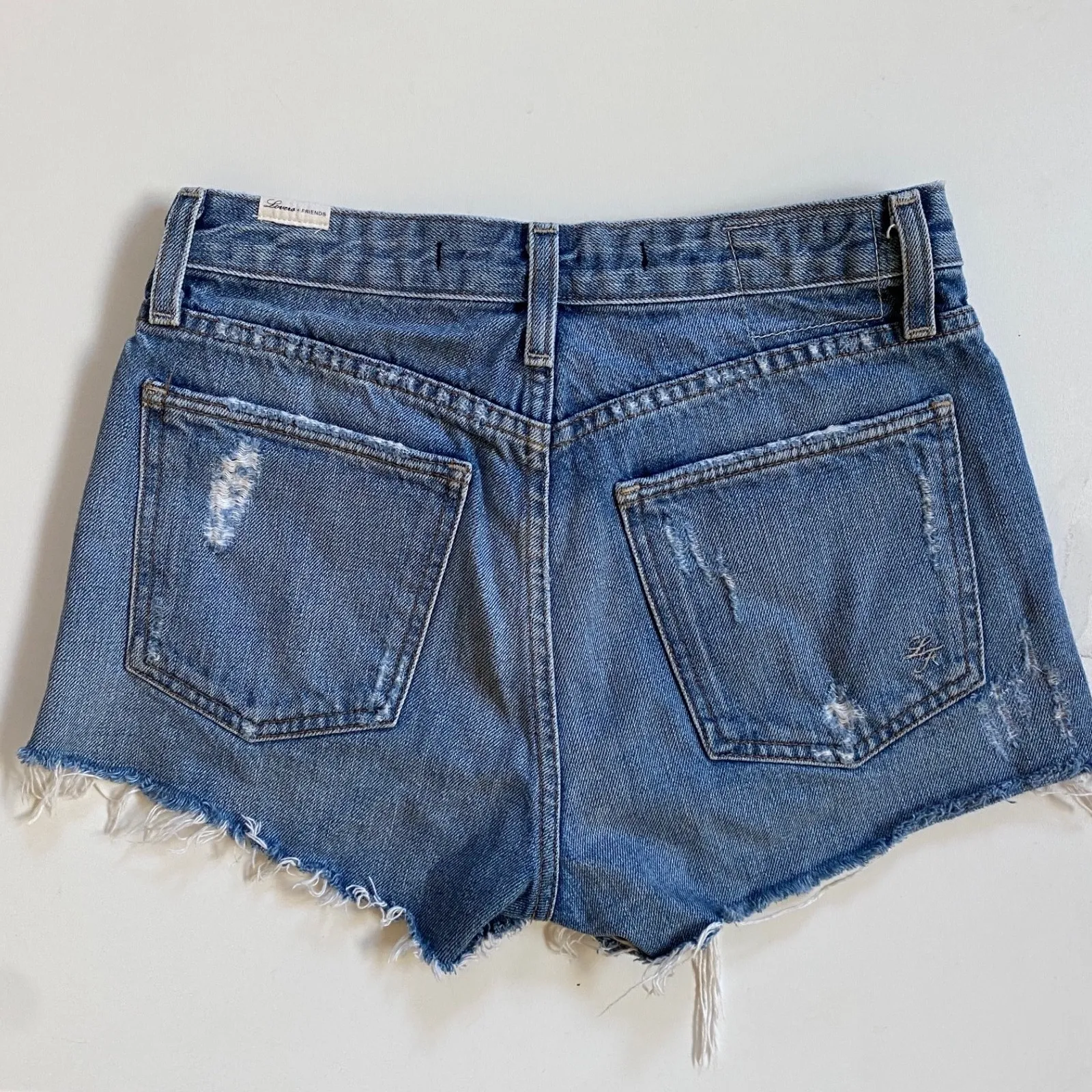 Lovers and‎ Friends Distressed Denim High Rise Shorts Jack Genesee - 26 EUC - Image 7