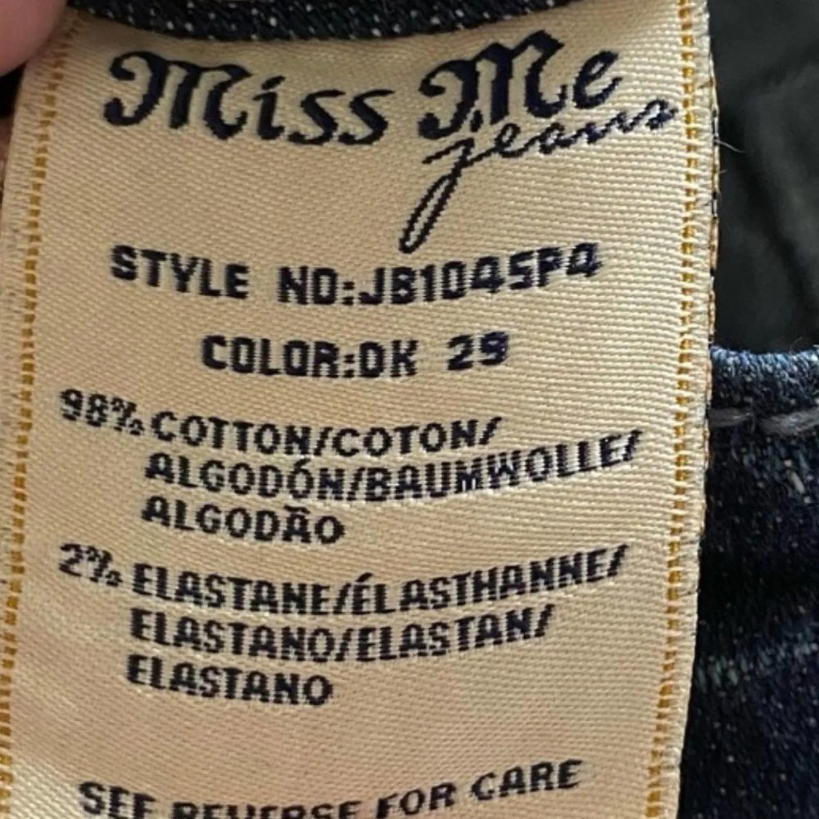 MISS ME Boyfriend Capri Jeans Blingy Dark Wash Thick Stitch Size 27 New with Tag - Image 8