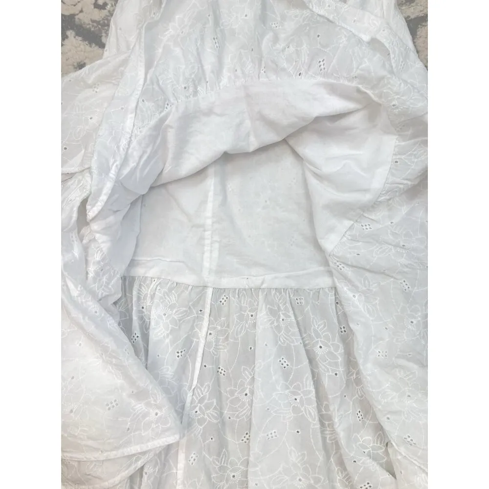 New Charter Club Dress Womens 16 Eyelet Floral White Wedding Cottagecore Dainty - Image 8