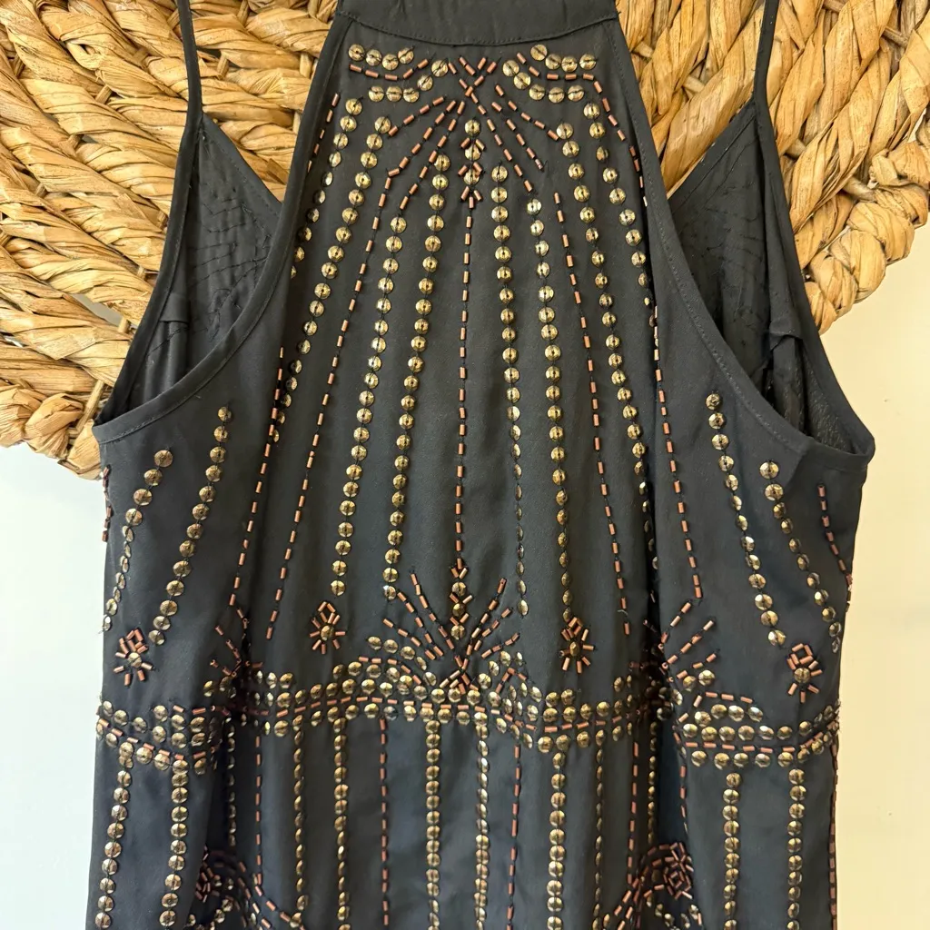 Free People Sedona Embellished Mini Slip Dress Black Size XS - Image 9