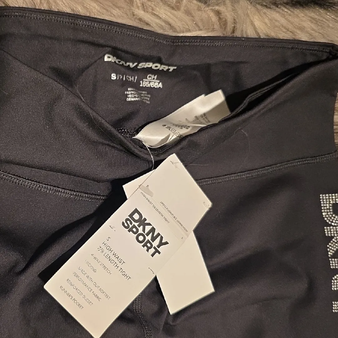 DKNY  Charcoal Leggings with Side Logo - Image 5