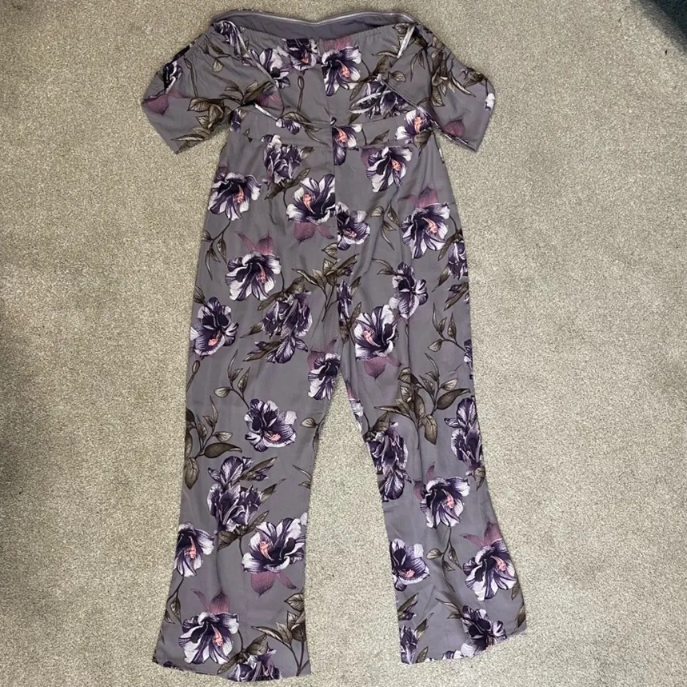 Honey Punch Floral Off The Shoulder Cropped Jumpsuit Size S - Image 2