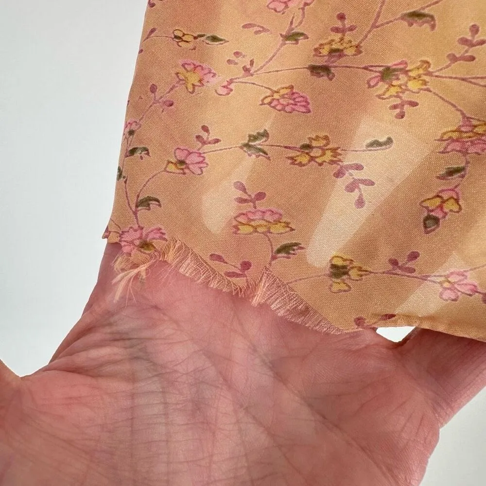 Mexicali Blues Floral Mixed Print Silk Blend Wrap MIDI Skirt Cottagecore Boho OS - Image 8