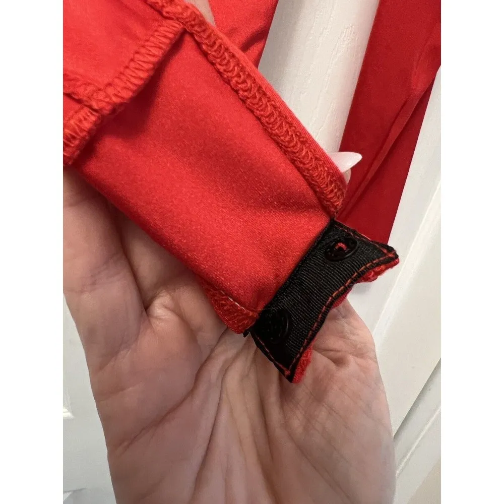 RE/DONE X danskin size small red long sleeve snap bodysuit NEW - Image 4