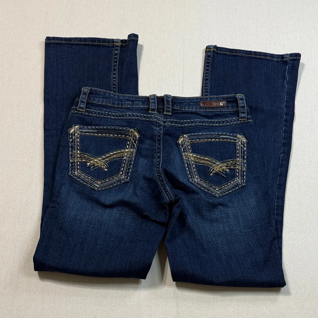 Elegant Dark Blue Boot Cut Jeans Size undefined - Image 2