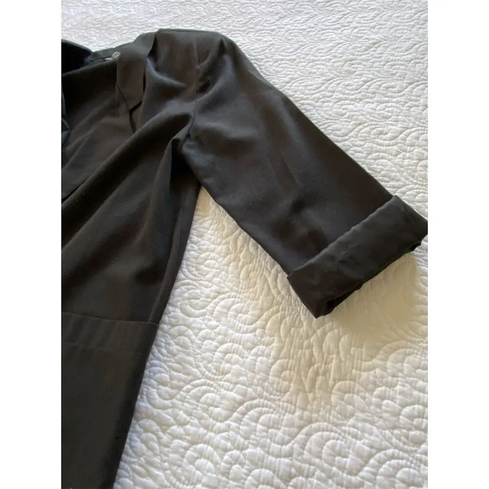 Vintage Sag Harbor Black Roll Sleeve Long Lightweight Blazer Size 10 - Image 3