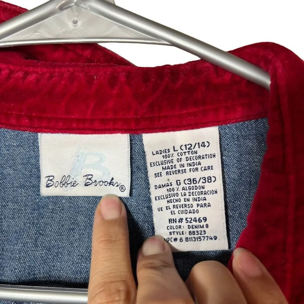 Brooks Vintage Bobbie  Christmas Gingerbread theme jean button down - Image 6