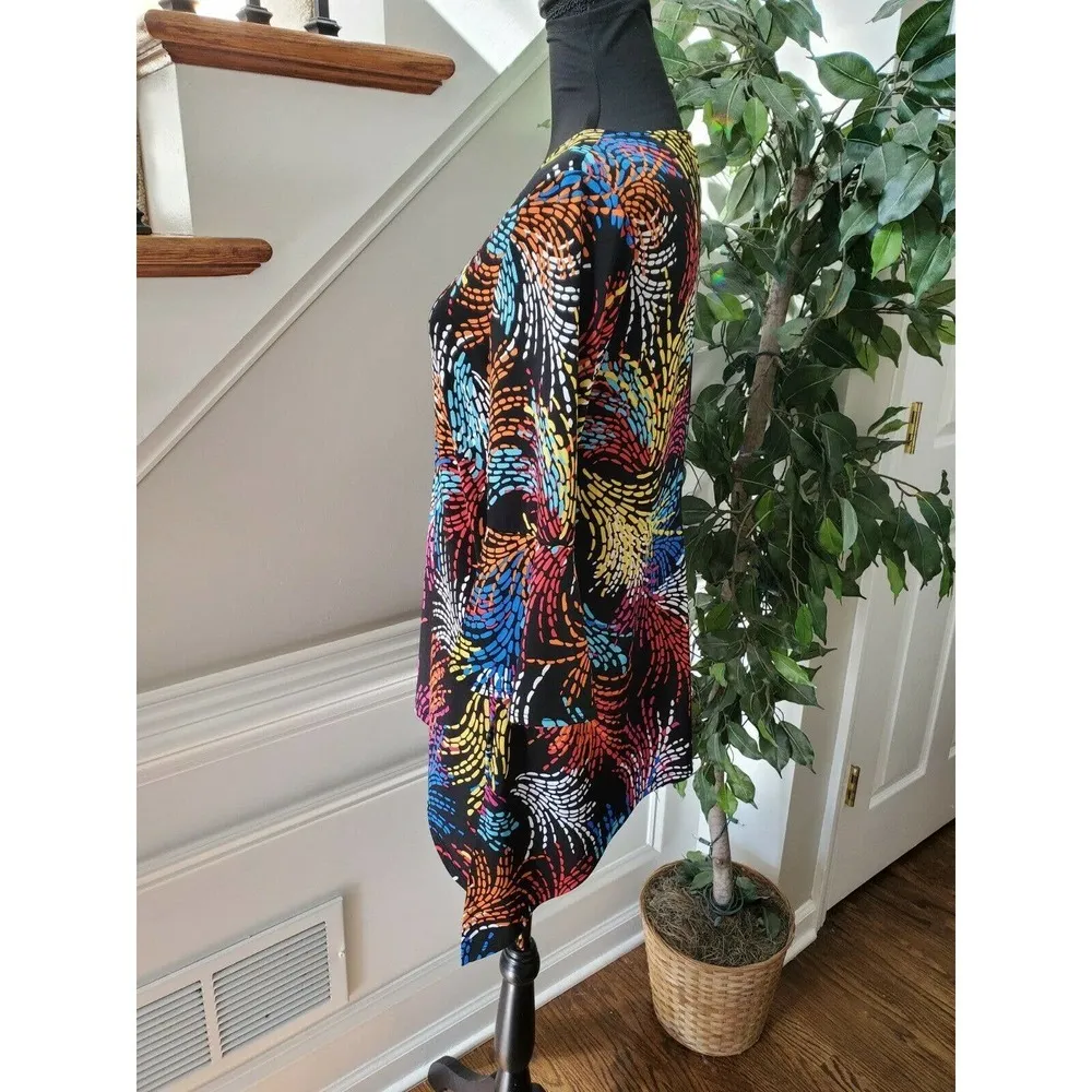 Slinky Brand Women Multicolor Polyester Scoop Neck Long Sleeve Casual Shirt PS - Image 7