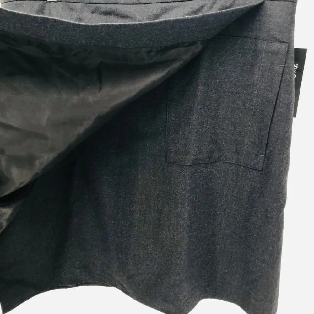 PURE COLLECTION Charcoal Stretch Wool Wrap Skirt Size 12 - Image 6