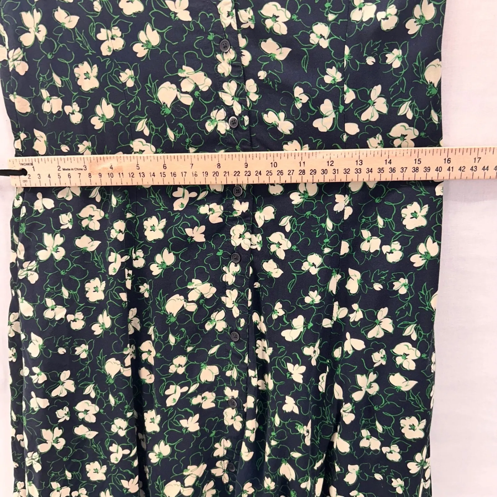 Uniqlo Maxi‎ Floral Dress Blue Green XS - Image 13