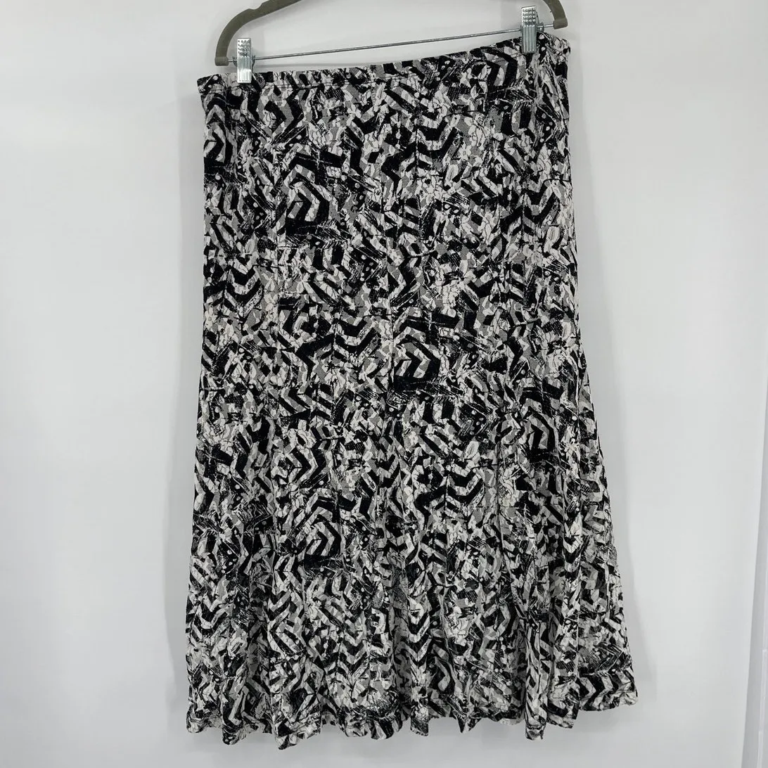 JM Collection Mesh Maxi Skirt Sz L Y2K Artsy Academia Festival Abstract Retro - Image 6