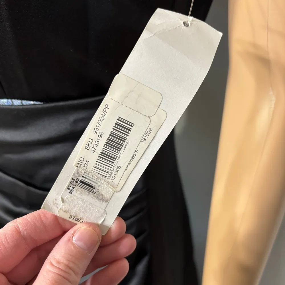 Vintage 90s Black/Light Blue Jody California Modest Prom Formal Dress Size 9 NEW - Image 5