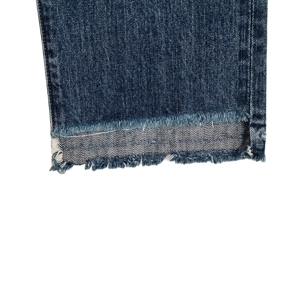 Point Sur Shoreditch Straight Leg Raw Hem Denim Jeans Patch Distressed sz 28 Blue - Image 15