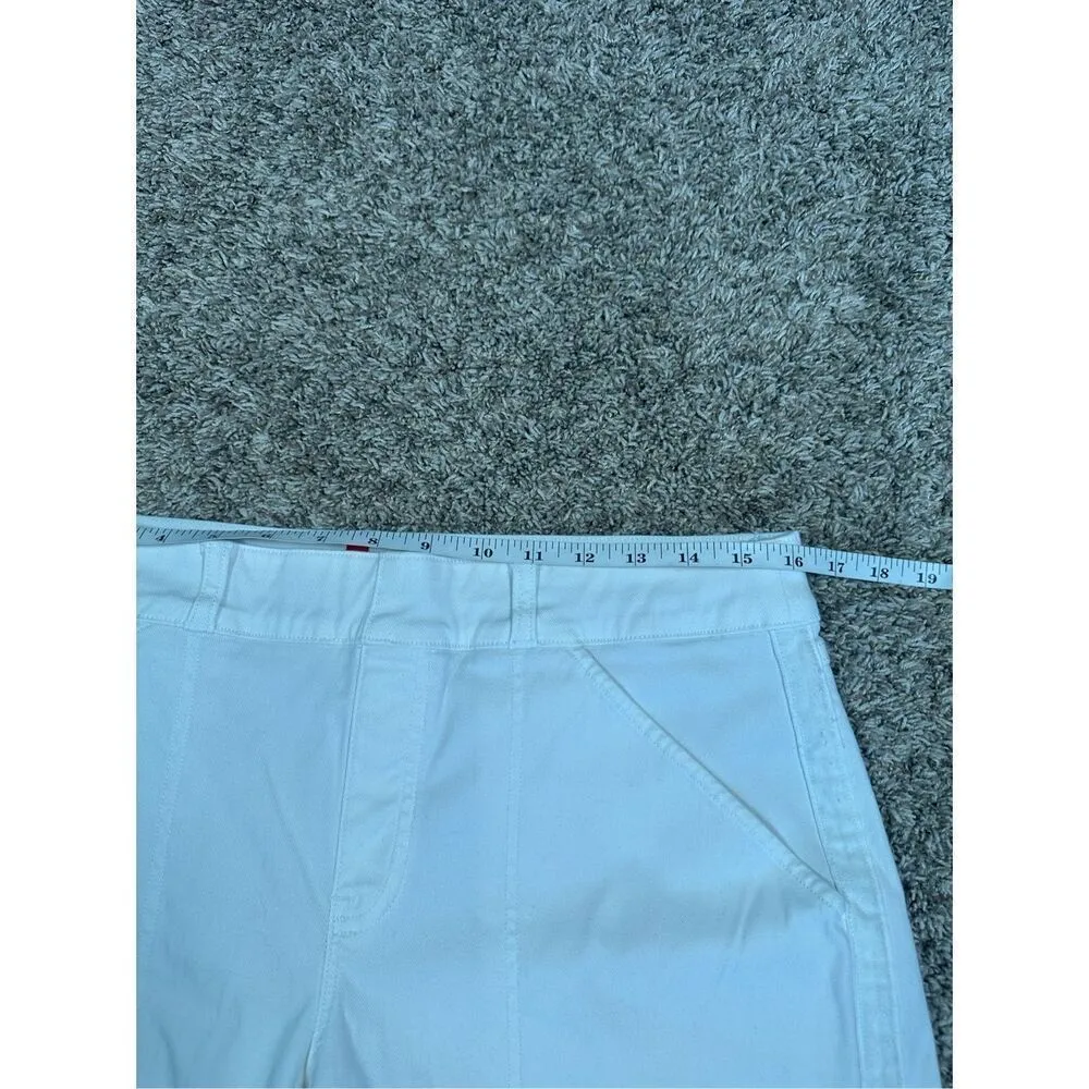 spanx women’s size large Stretch Twill Shorts, 6" pure white pull on slimming - Image 11