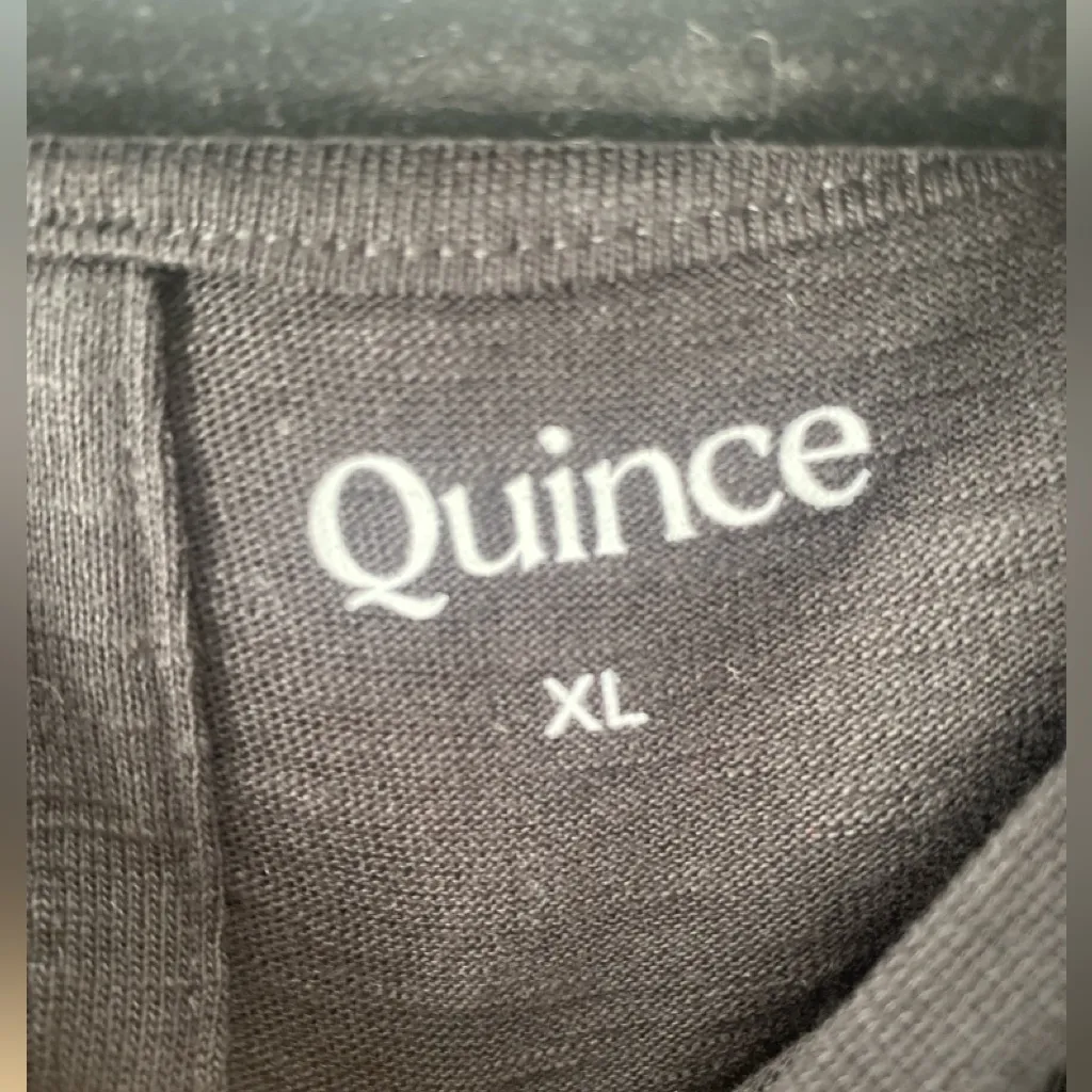 Quince 100% Organic Cotton Slub Relaxed Fit Crewneck Tee Black Women's Size XL - Image 5