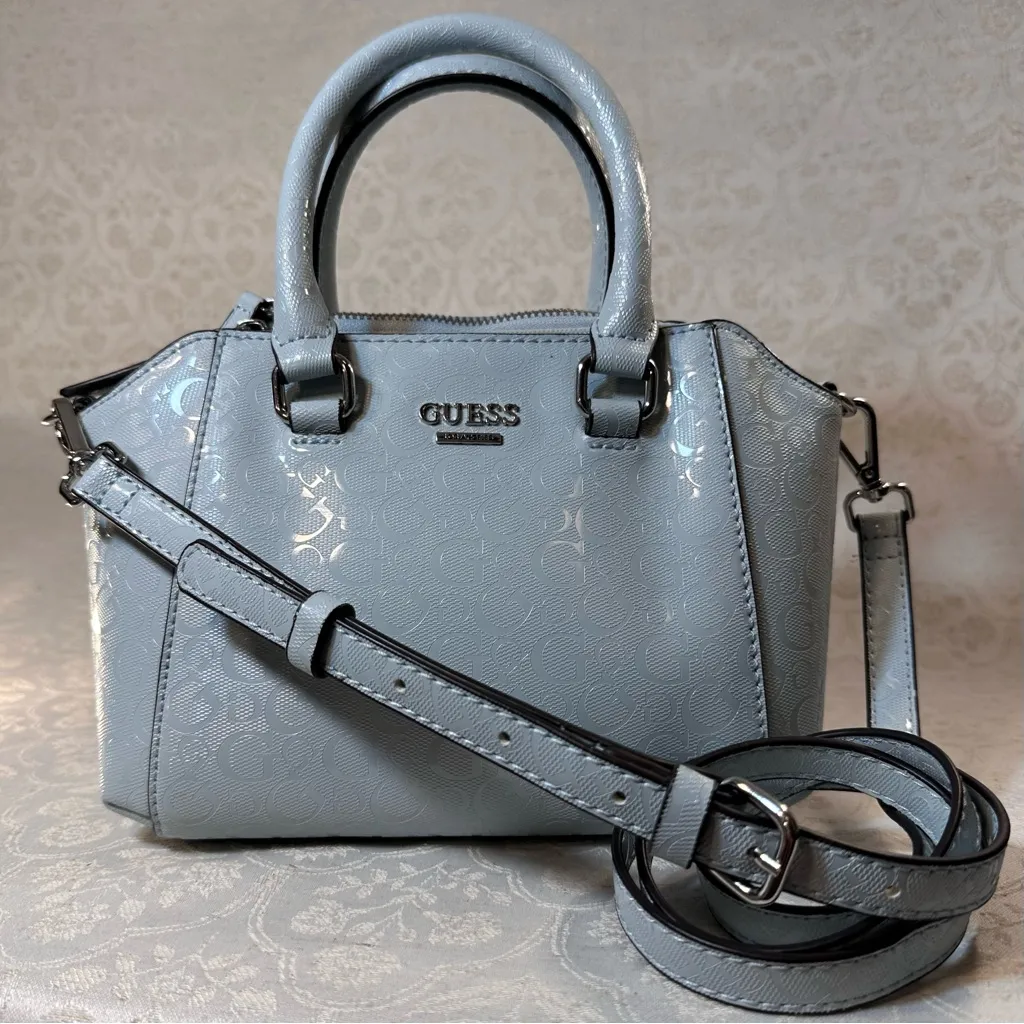 GUESS Kamri Mini Dome Satchel Light Blue with Adjustable Strap Crossbody NWOT - Image 2