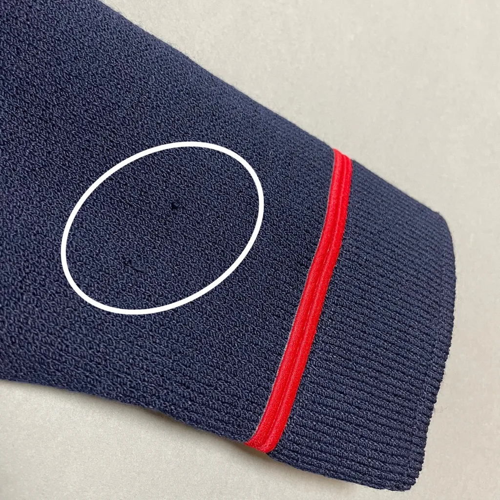 St. John Knit Jacket Navy Blue Santana Sz 10 Nautical Coastal Women FLAWS - Image 9