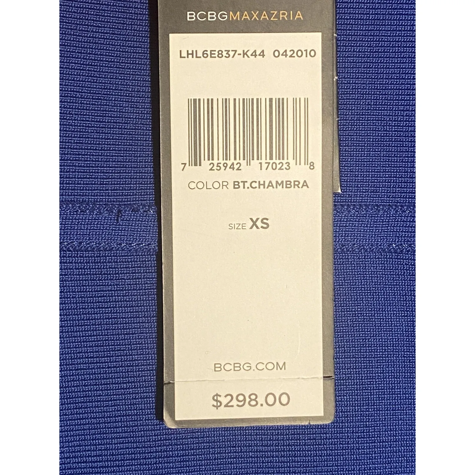 BCBG maxazria Blue‎ Mini Dress Bodycon Short Sleeve Zipper Cobalt Size xs - Image 6