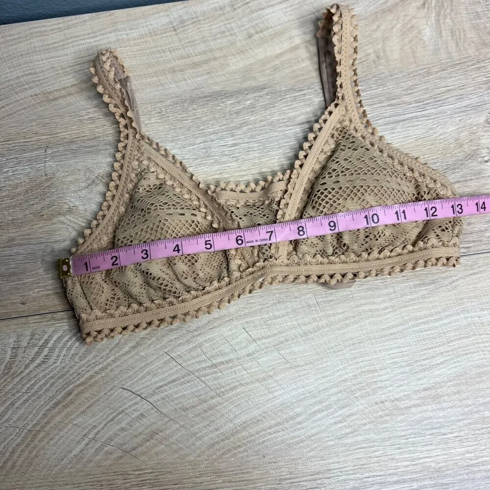 NWOT BECCA By Rebecca Virtue Boho Crochet Bikini Top Tie Back Adjustable S - Image 4
