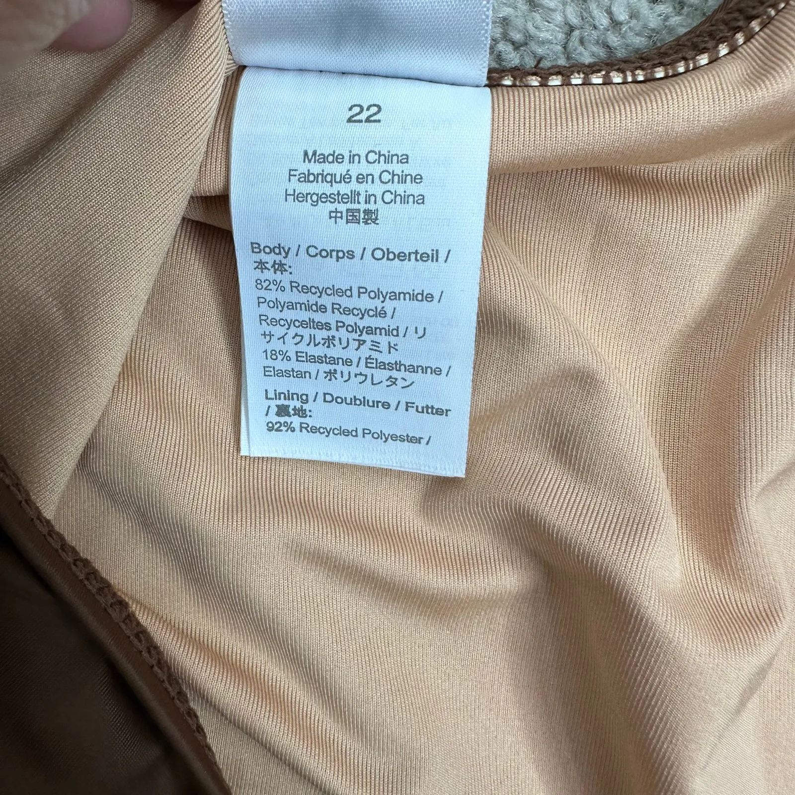 NEW J.Crew O-ring V-neck one-piece Swimsuit Size 22 Brown Plus Size - Image 6