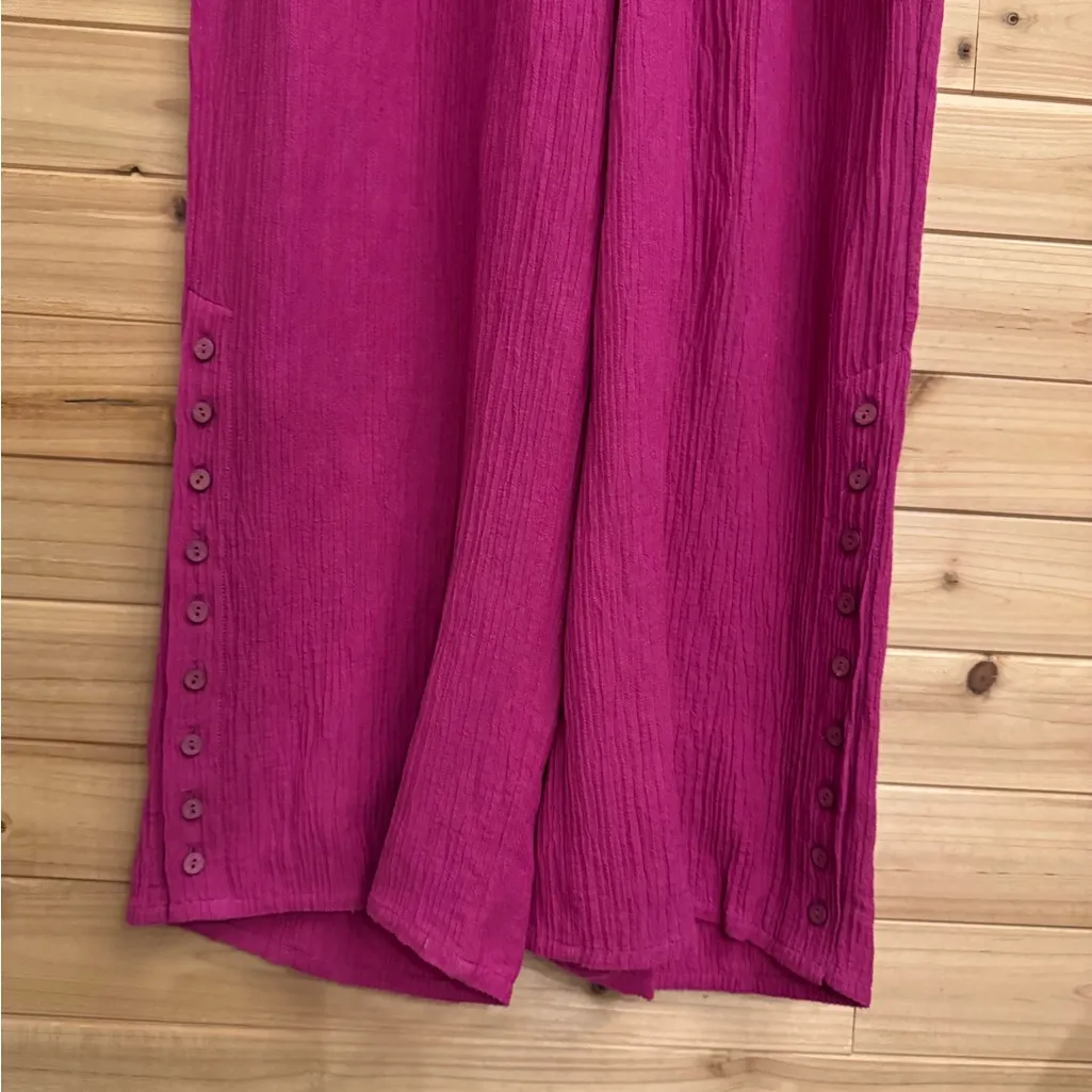 Soft Surroundings XL Magenta Oceo Tunic Wide Leg Gauze Textured Set Lagenlook - Image 10
