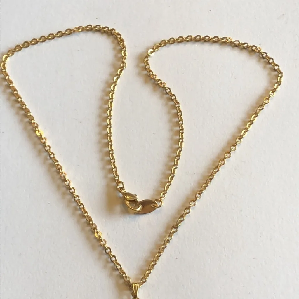 Vintage Gold Tone Avon CZ Citrine Rhinestone Locket Pendant Necklace - Image 10