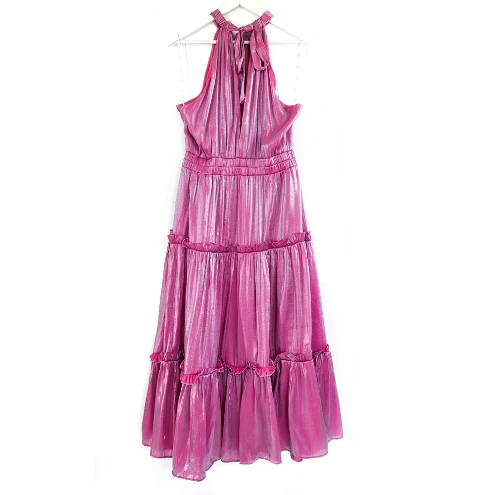 Elliatt Teagan Iridescent Midi-Dress Pink Size XL NWT Mermaidcore Formal Wedding - Image 4
