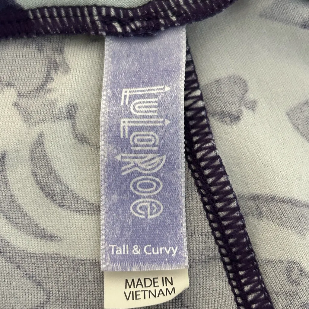 Lularoe Disney Alice in Wonderland Leggings Purple White Size Tall and Curvy TC - Image 8