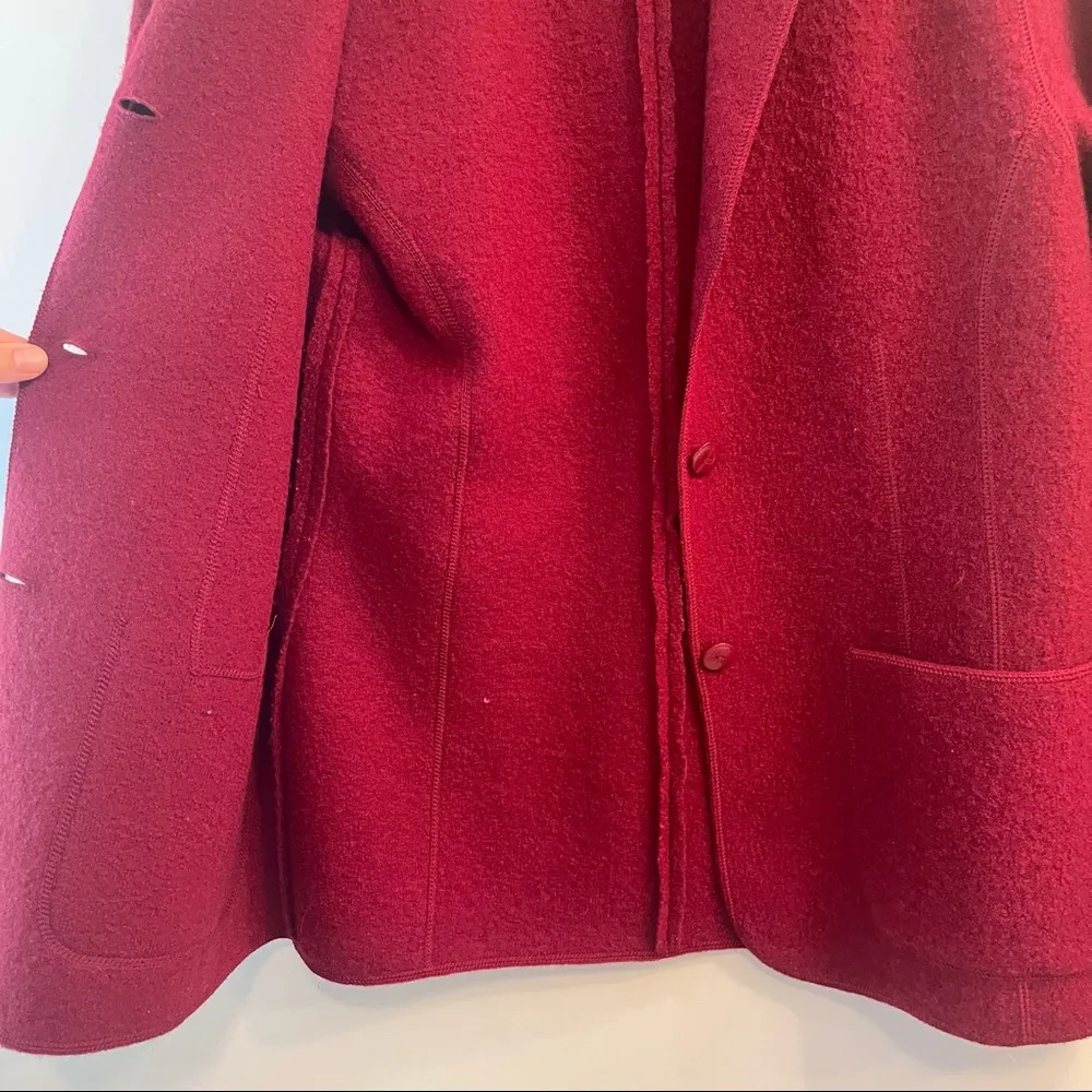 Jones New York Country Red 100% Wool Jacket Coat - Image 2